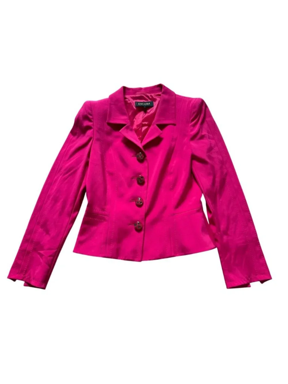 Escada Fuchsia Blazer Pencil Skirt Suit Set Women's 36 Pink - Picture 5 of 16